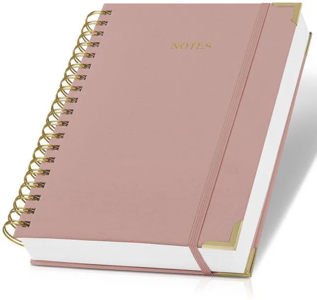 Main image of Aesthetic Thick Spiral Notebook Journal For Women in B5 - Linen Hardcover Stylish College Ruled Note Book with 300 Lined Pages - Cute Supplies for Bible Study and Staying Organized at Work or School