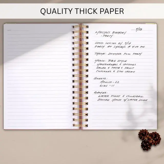 Alt view image 7 of 7 - Aesthetic Thick Spiral Notebook Journal For Women in B5 - Linen Hardcover Stylish College Ruled Note Book with 300 Lined Pages - Cute Supplies for Bible Study and Staying Organized at Work or School