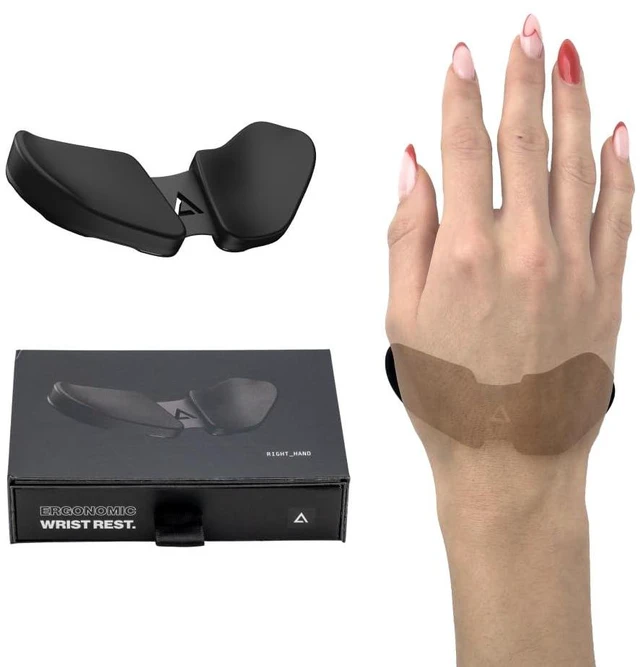 Main image of Carpio 2.0 - Left-Handed Truly Ergonomic Wrist Rest for Mouse, Carpal Tunnel Support, Pain Relief, Anti-Fatigue, Easy Glide, Sleek, Office Computer, Laptop, Gaming - Small, Grey