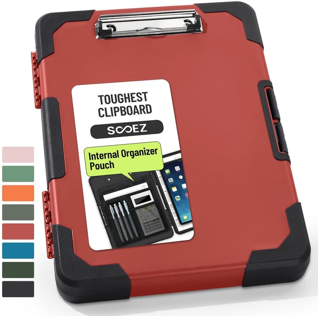 Main image of Toughest Clipboard with Storage, Internal Pen Pouch Included, Letter/ A4 Size, Shockproof Heavy Duty Plastic Clip Boards 8.5x11, High Capacity Clipboards Box Case for Contractor Trucker Driver