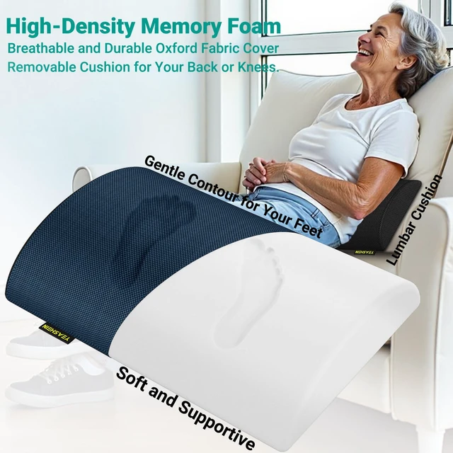 Alt view image 3 of 7 - Adjustable Foot Rest for Under Desk at Work, 6 Positions - Blue Ergonomic Under Desk Footrest, Foot Stools for Under Office Desk Chair, Leg Rest for Home, Car, Computer, Gaming Accessories