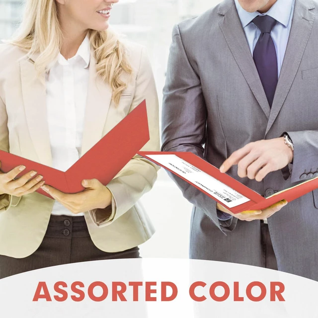 Alt view image 6 of 7 - Two Pocket Folders, Paper Folders with Pockets, 50 Pack, Red 2 Pocket Folders Fit Letter Size Paper, Paper File Folder for School Office Home Business