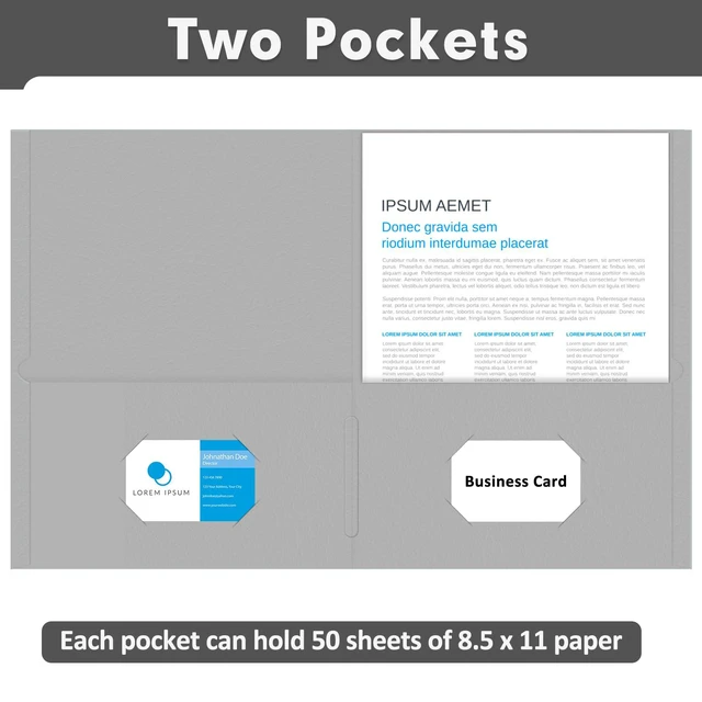 Alt view image 4 of 7 - Two Pocket Folders, Paper Folders with Pockets, 50 Pack, 5 Colors 2 Pocket Folders Fit Letter Size Paper, Paper File Folder for School Office Home Business