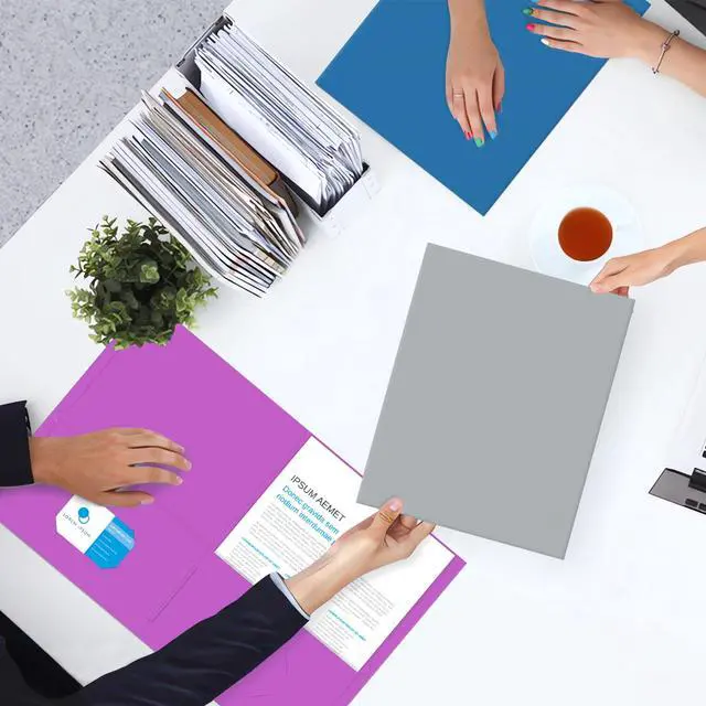 Alt view image 7 of 7 - Two Pocket Folders, Paper Folders with Pockets, 50 Pack, 5 Colors 2 Pocket Folders Fit Letter Size Paper, Paper File Folder for School Office Home Business