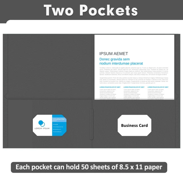 Alt view image 4 of 7 - Two Pocket Folders, Paper Folders with Pockets, 50 Pack, Black 2 Pocket Folders Fit Letter Size Paper, Paper File Folder for School Office Home Business