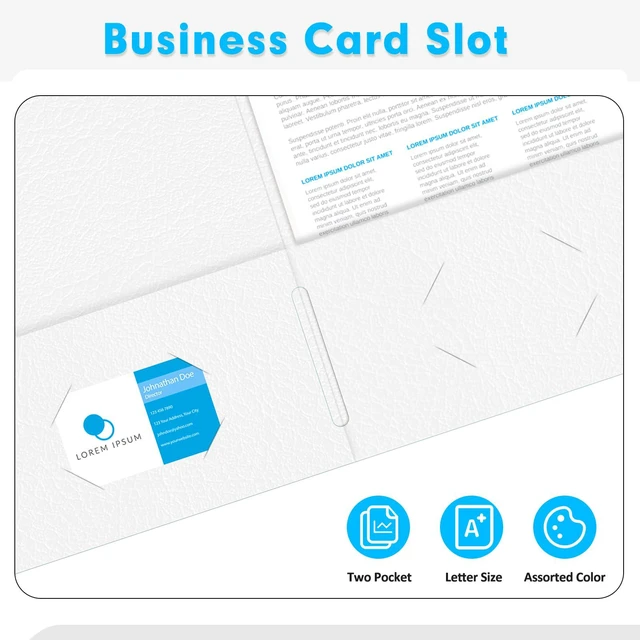Alt view image 3 of 7 - Two Pocket Folders, Paper Folders with Pockets, 50 Pack, White 2 Pocket Folders Fit Letter Size Paper, Paper File Folder for School Office Home Business