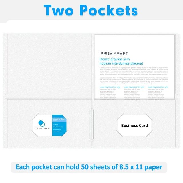 Alt view image 4 of 7 - Two Pocket Folders, Paper Folders with Pockets, 50 Pack, White 2 Pocket Folders Fit Letter Size Paper, Paper File Folder for School Office Home Business