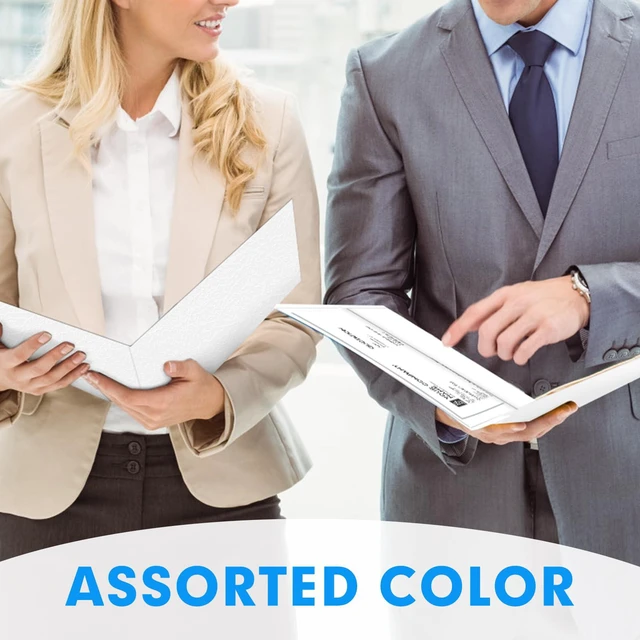 Alt view image 6 of 7 - Two Pocket Folders, Paper Folders with Pockets, 50 Pack, White 2 Pocket Folders Fit Letter Size Paper, Paper File Folder for School Office Home Business