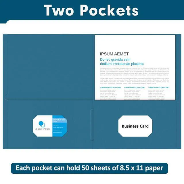 Alt view image 4 of 7 - Two Pocket Folders, Paper Folders with Pockets, 50 Pack, DarkBlue 2 Pocket Folders Fit Letter Size Paper, Paper File Folder for School Office Home Business