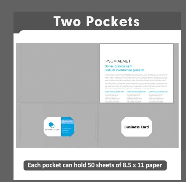 Alt view image 4 of 7 - Two Pocket Folders, Paper Folders with Pockets, 50 Pack, Gray 2 Pocket Folders Fit Letter Size Paper, Paper File Folder for School Office Home Business
