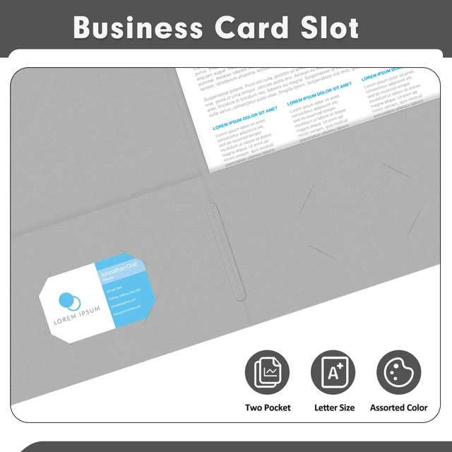 Alt view image 5 of 7 - Two Pocket Folders, Paper Folders with Pockets, 50 Pack, 5 Colors 2 Pocket Folders Fit Letter Size Paper, Paper File Folder for School Office Home Business