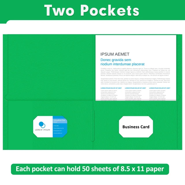Alt view image 4 of 7 - Two Pocket Folders, Paper Folders with Pockets, 50 Pack, 5 Colors 2 Pocket Folders Fit Letter Size Paper, Paper File Folder for School Office Home Business