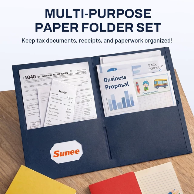 Alt view image 2 of 7 - Folders with Pockets(125 Pack, Dark Blue), 2 Pocket Folders Fit Letter Size Paper, Paper File Folder for School Office Home Business