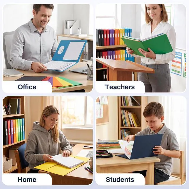 Alt view image 5 of 7 - Folders with Pockets(125 Pack, Dark Blue), 2 Pocket Folders Fit Letter Size Paper, Paper File Folder for School Office Home Business