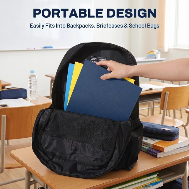 Alt view image 6 of 7 - Folders with Pockets(125 Pack, Dark Blue), 2 Pocket Folders Fit Letter Size Paper, Paper File Folder for School Office Home Business