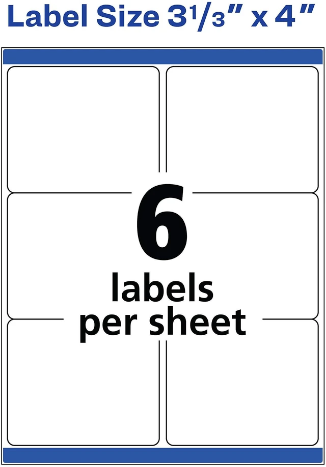 Alt view image 7 of 7 - Printable Shipping Labels with Sure Feed, 3-1/3" x 4", White, 600 Blank Mailing Labels for Laser Printers (5164)