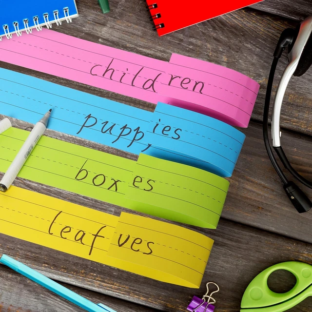 Alt view image 5 of 7 - 3x24 Inch Colored Sentence Strips Cardstock, 5 Colors, Pack of 100 Heavyweight, Word Learning Strips, Handwriting Practice Tools, Teacher Supplies, Bright Colors