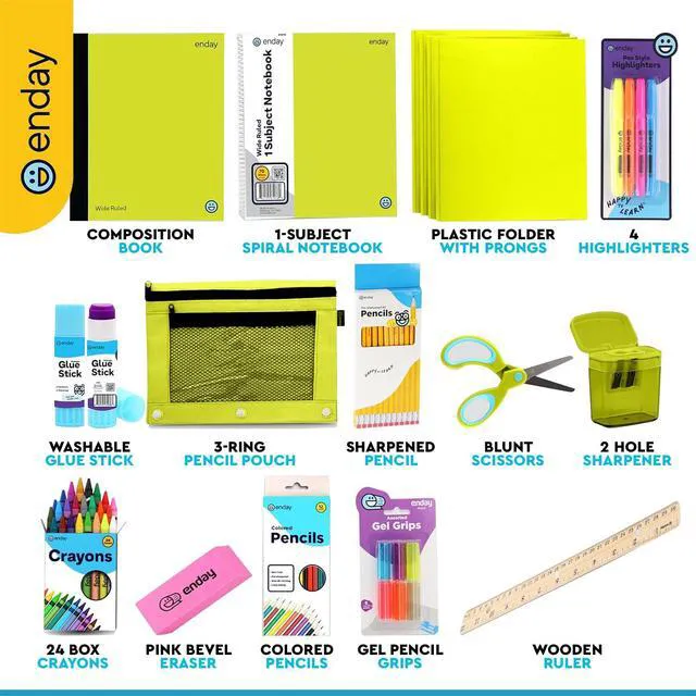 Alt view image 2 of 6 - Back to School Supplies for Kids, School Supply Box Grades K-5 Premium Quality Kids School Supplies Kit, Kindergarten School Supplies for Girls and Boys, 78 Piece Set