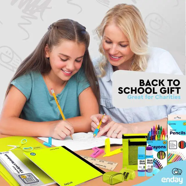 Alt view image 3 of 6 - Back to School Supplies for Kids, School Supply Box Grades K-5 Premium Quality Kids School Supplies Kit, Kindergarten School Supplies for Girls and Boys, 78 Piece Set