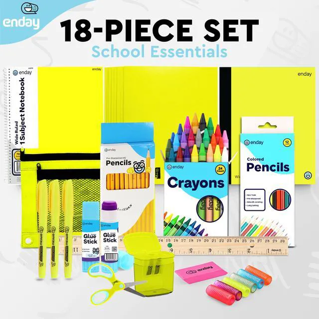 Alt view image 4 of 6 - Back to School Supplies for Kids, School Supply Box Grades K-5 Premium Quality Kids School Supplies Kit, Kindergarten School Supplies for Girls and Boys, 78 Piece Set