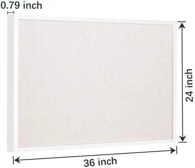 Alt view image 2 of 7 - Linen Cork Bulletin Board, 24"x 36", White Frame Corkboard, Vision Board, Ideal for School, Home and Office