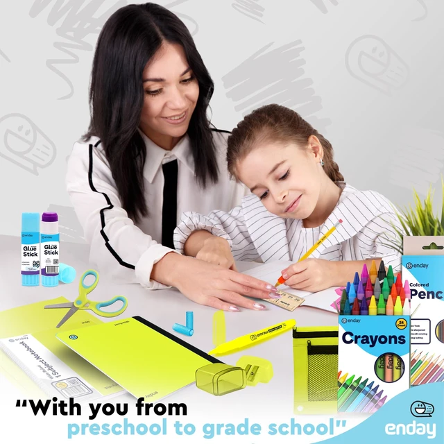 Alt view image 6 of 6 - Back to School Supplies for Kids, School Supply Box Grades K-5 Premium Quality Kids School Supplies Kit, Kindergarten School Supplies for Girls and Boys, 78 Piece Set