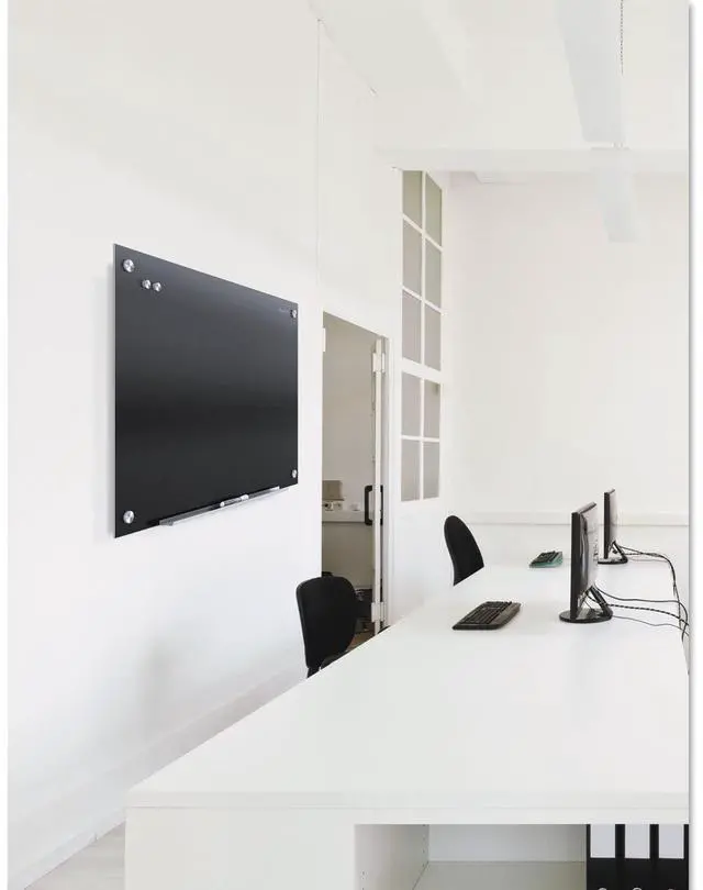 Alt view image 2 of 7 - Magnetic Dry Erase Board, 36" x 24" Glass Whiteboard for Wall, Infinity, Black (G3624B)