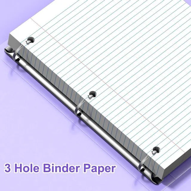 Alt view image 4 of 7 - 780 Sheets Loose Leaf Paper College Ruled, 8x10.5 White Notebook Paper 3 Hole Punched Lined Paper, 3 Ring Binders Notepad, 10-1/2" X 8 Filler Notebook Paper, Writing Paper Pads, School Supplies