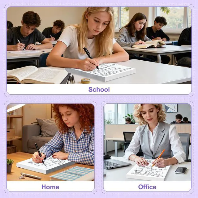 Alt view image 7 of 7 - 780 Sheets Loose Leaf Paper College Ruled, 8x10.5 White Notebook Paper 3 Hole Punched Lined Paper, 3 Ring Binders Notepad, 10-1/2" X 8 Filler Notebook Paper, Writing Paper Pads, School Supplies