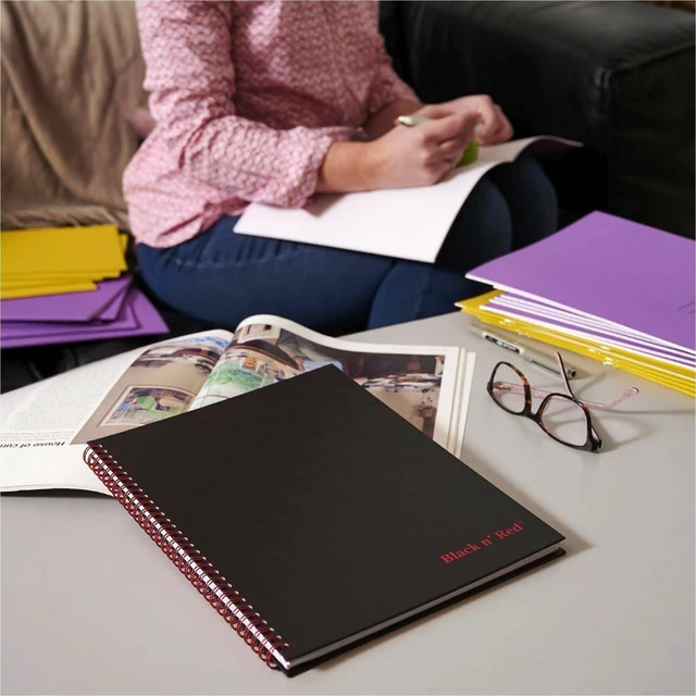 Alt view image 2 of 7 - Notebook, Business Journal, 11" x 8-1/2", 70 Sheets, Ruled, Optik Paper, Scribzee App, Hardcover, Wirebound, (K67030)