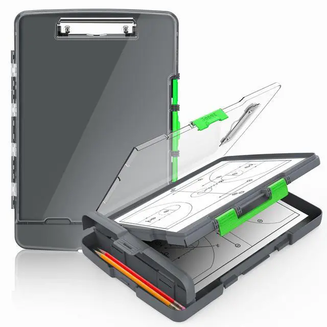 Main image of Original Clipboard with Dual Storage, Heavy Duty Clip Boards 8.5x11 Dual Compartment, Clearview, Dry Erase, High Capacity, Real Hinge, High Capacity, Pen Holder, Coach School & Office Supplies