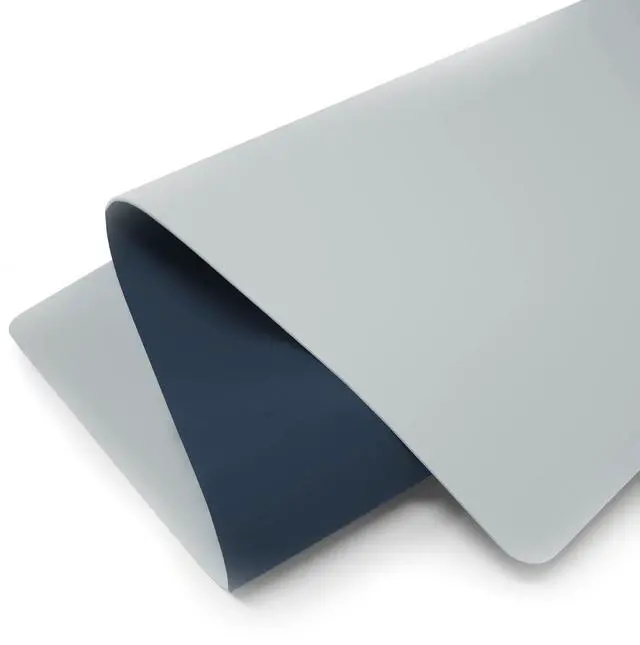 Alt view image 3 of 6 - Leather Desk Mat Large 44" x 22", Desk Protector Mat, PU Leather Desk Pad, Large Mouse Pad, Desk Blotter, Desk Pads on Top of Desks, Desk Matt for Desktop, Office Desk Mat (Dark Blue)