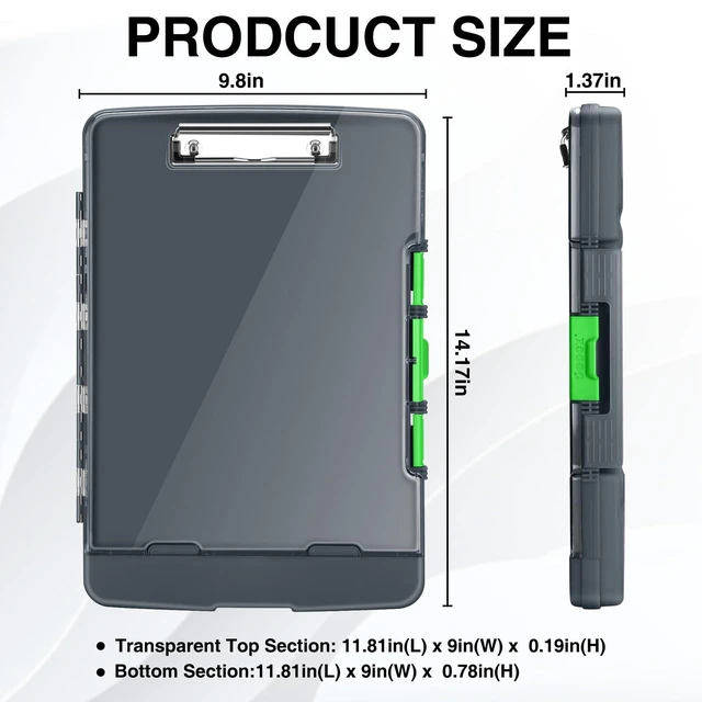 Alt view image 6 of 7 - Original Clipboard with Dual Storage, Heavy Duty Clip Boards 8.5x11 Dual Compartment, Clearview, Dry Erase, High Capacity, Real Hinge, High Capacity, Pen Holder, Coach School & Office Supplies