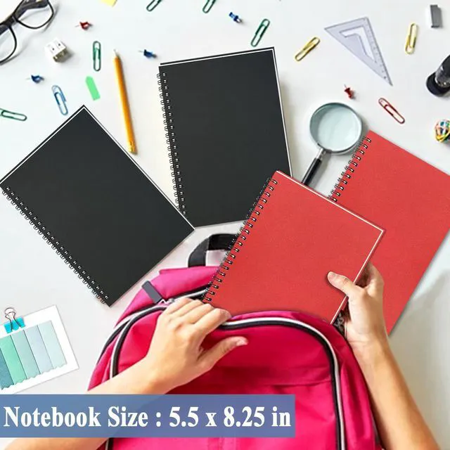 Alt view image 2 of 7 - 4Pack Spiral Notebook, 5.7x8.3 Small Notebooks for Work 120 Page Note Pads Multipack Blank Kraft A5 College Ruled Notebook Journal Spiral Bound for Writing Lined Notepad for Office School Journaling