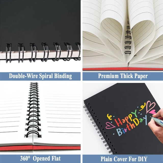 Alt view image 4 of 7 - 4Pack Spiral Notebook, 5.7x8.3 Small Notebooks for Work 120 Page Note Pads Multipack Blank Kraft A5 College Ruled Notebook Journal Spiral Bound for Writing Lined Notepad for Office School Journaling