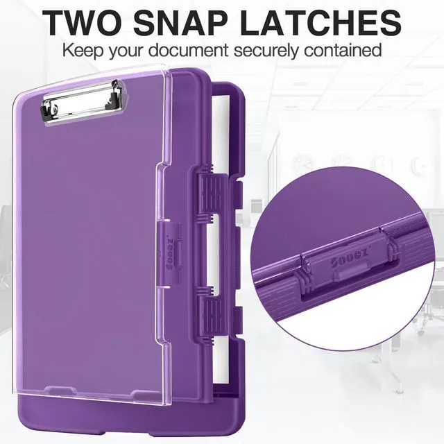 Alt view image 5 of 7 - Original Clipboard with Dual Storage, Heavy Duty Clip Boards 8.5x11 Dual Compartment, Clearview, Dry Erase, High Capacity, Real Hinge, High Capacity, Pen Holder, Coach School & Office Supplies