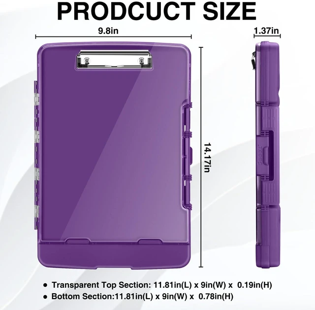 Alt view image 6 of 7 - Original Clipboard with Dual Storage, Heavy Duty Clip Boards 8.5x11 Dual Compartment, Clearview, Dry Erase, High Capacity, Real Hinge, High Capacity, Pen Holder, Coach School & Office Supplies