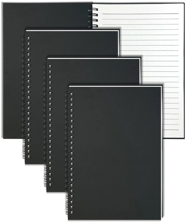 Main image of 4Pack Spiral Notebook, 5.7x8.3 Small Notebooks for Work 120 Page Note Pads Multipack Blank Kraft A5 College Ruled Notebook Journal Spiral Bound for Writing Lined Notepad for Office School Journaling