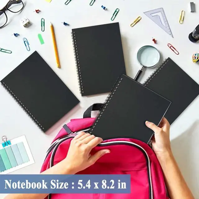 Alt view image 2 of 7 - 4Pack Spiral Notebook, 5.7x8.3 Small Notebooks for Work 120 Page Note Pads Multipack Blank Kraft A5 College Ruled Notebook Journal Spiral Bound for Writing Lined Notepad for Office School Journaling