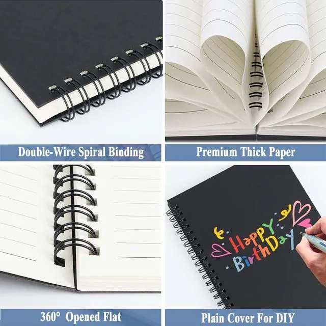 Alt view image 4 of 7 - 4Pack Spiral Notebook, 5.7x8.3 Small Notebooks for Work 120 Page Note Pads Multipack Blank Kraft A5 College Ruled Notebook Journal Spiral Bound for Writing Lined Notepad for Office School Journaling