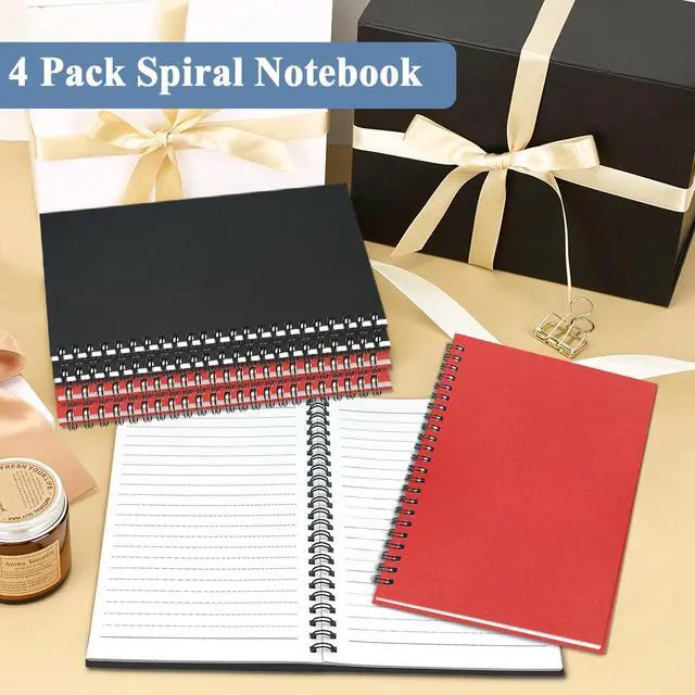 Alt view image 7 of 7 - 4Pack Spiral Notebook, 5.7x8.3 Small Notebooks for Work 120 Page Note Pads Multipack Blank Kraft A5 College Ruled Notebook Journal Spiral Bound for Writing Lined Notepad for Office School Journaling