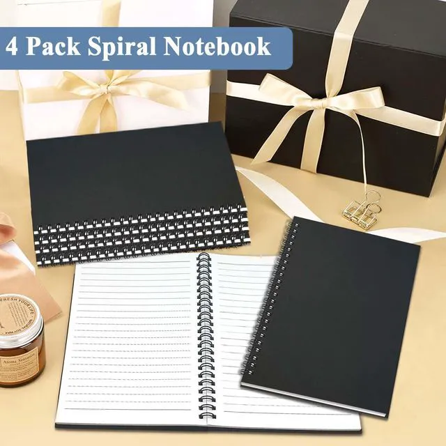 Alt view image 7 of 7 - 4Pack Spiral Notebook, 5.7x8.3 Small Notebooks for Work 120 Page Note Pads Multipack Blank Kraft A5 College Ruled Notebook Journal Spiral Bound for Writing Lined Notepad for Office School Journaling