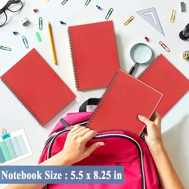 Alt view image 2 of 7 - 4Pack Spiral Notebook, 5.7x8.3 Small Notebooks for Work 120 Page Note Pads Multipack Blank Kraft A5 College Ruled Notebook Journal Spiral Bound for Writing Lined Notepad for Office School Journaling
