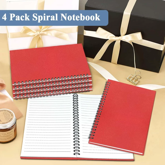 Alt view image 7 of 7 - 4Pack Spiral Notebook, 5.7x8.3 Small Notebooks for Work 120 Page Note Pads Multipack Blank Kraft A5 College Ruled Notebook Journal Spiral Bound for Writing Lined Notepad for Office School Journaling
