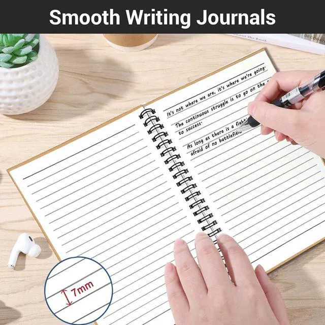 Alt view image 3 of 7 - 4Pack Spiral Notebook, 5.7x8.3 Small Notebooks for Work 120 Page Note Pads Multipack Blank Kraft A5 College Ruled Notebook Journal Spiral Bound for Writing Lined Notepad for Office School Journaling