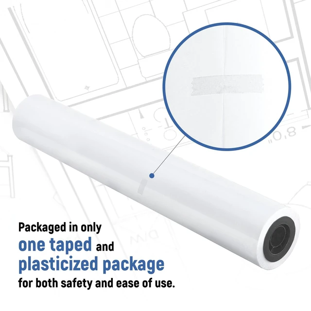 Alt view image 7 of 7 - 24" x 500' Plotter Paper 2 Rolls 3" Core Wide Format Paper, Engineering Rolls Printing on Wide Format Inkjet Printers