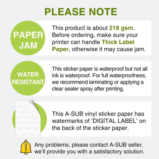 Alt view image 4 of 7 - Vinyl Sticker Paper for Inkjet Printer, Glossy Waterproof, 25 Sheets 8.5x11 Inch, Printable Vinyl for Custom Stickers
