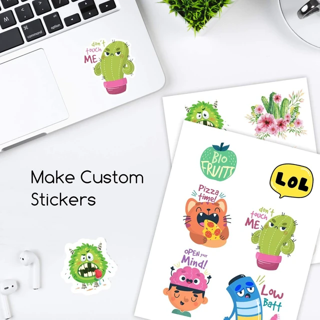 Alt view image 6 of 7 - Vinyl Sticker Paper for Inkjet Printer, Glossy Waterproof, 25 Sheets 8.5x11 Inch, Printable Vinyl for Custom Stickers