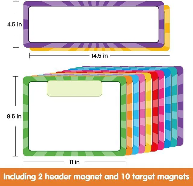 Alt view image 2 of 6 - Classroom Objectives Magnetic Write Wipe Paper Organization Chart, Dry Erase Objectives Learning Magnets for Classroom Whiteboard