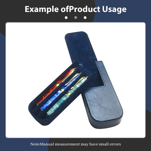 Alt view image 4 of 7 - 3 Slot Fountain Pen Case, Handmade Magnetic,Christmas Gift (blue) Large Capacity Pen Storage for Fountain Pen Collection Fountain Pen Holder for Adults, Home Office or Business Use